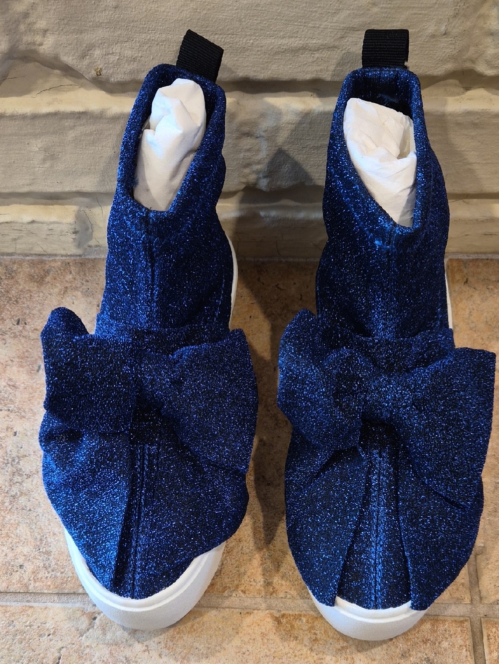 Apepazza Blue Sparkling Sneakers. Size 7. Made In Italy.